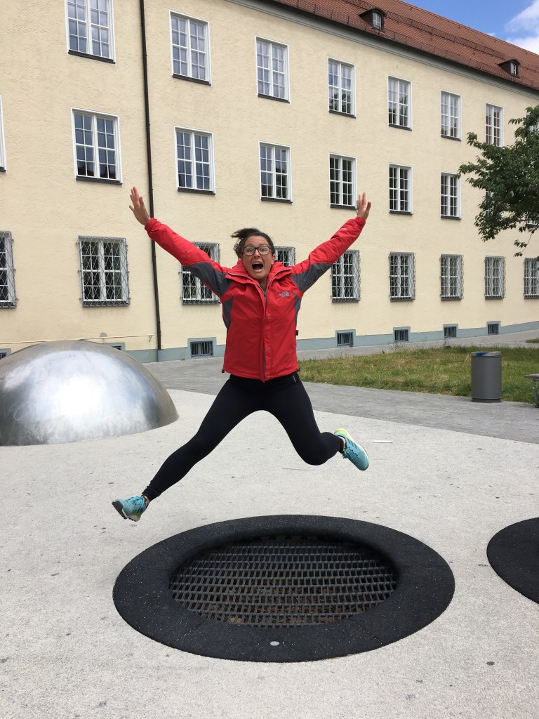 Whitney on a trampoline, again.