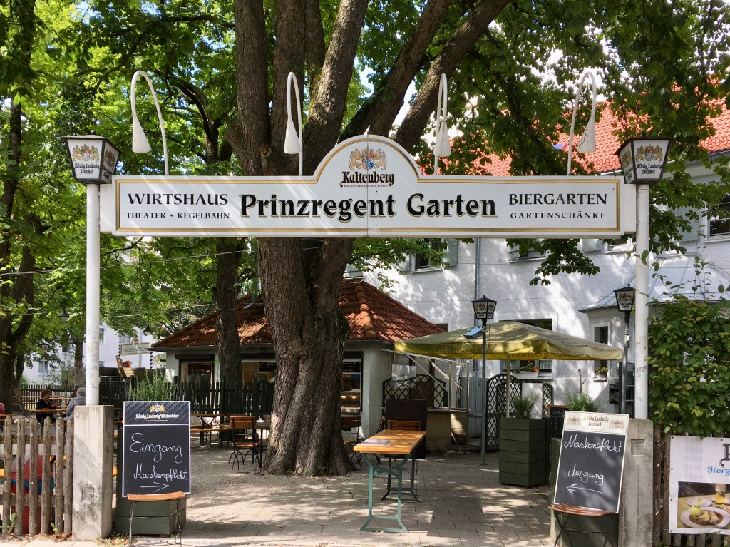 The entrance to the Prinzregent Beer Garden
